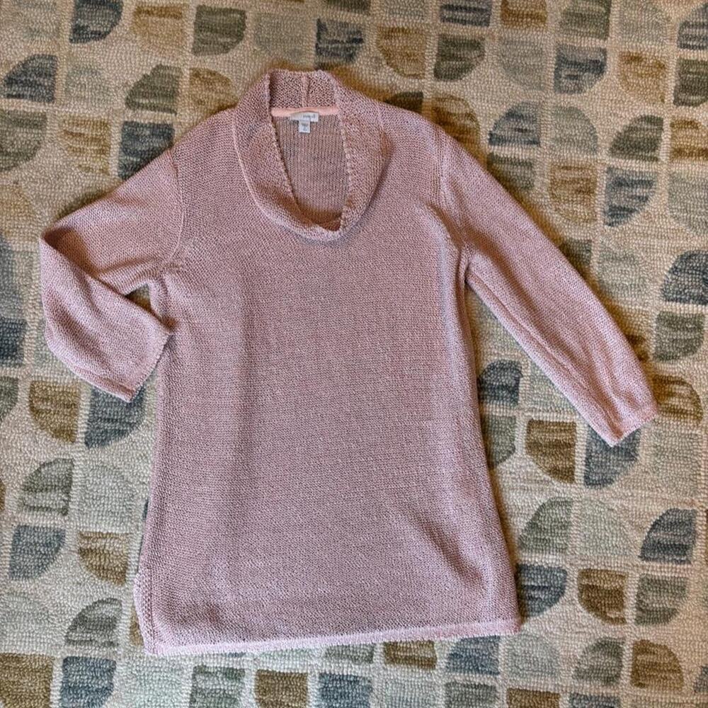 Pure Jill Rose Cowl Neck Sweater Size S Coastal Minimalist Loose Knit Tunic